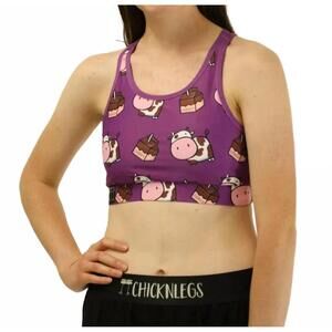 NEW CHICKNLEGS original sports bra in choccy cows